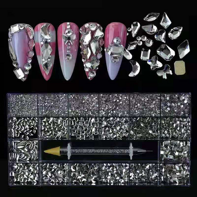 Rhinestone Kit With Dotting Tool - White