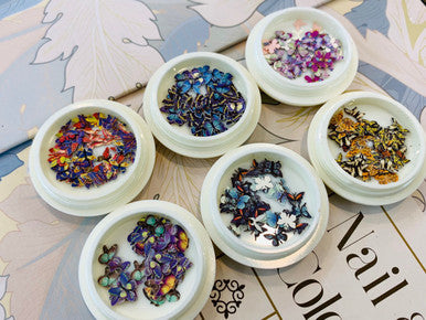 Flowers &amp; Butterfly Mix Nail Art Decal (set of 6) Na024