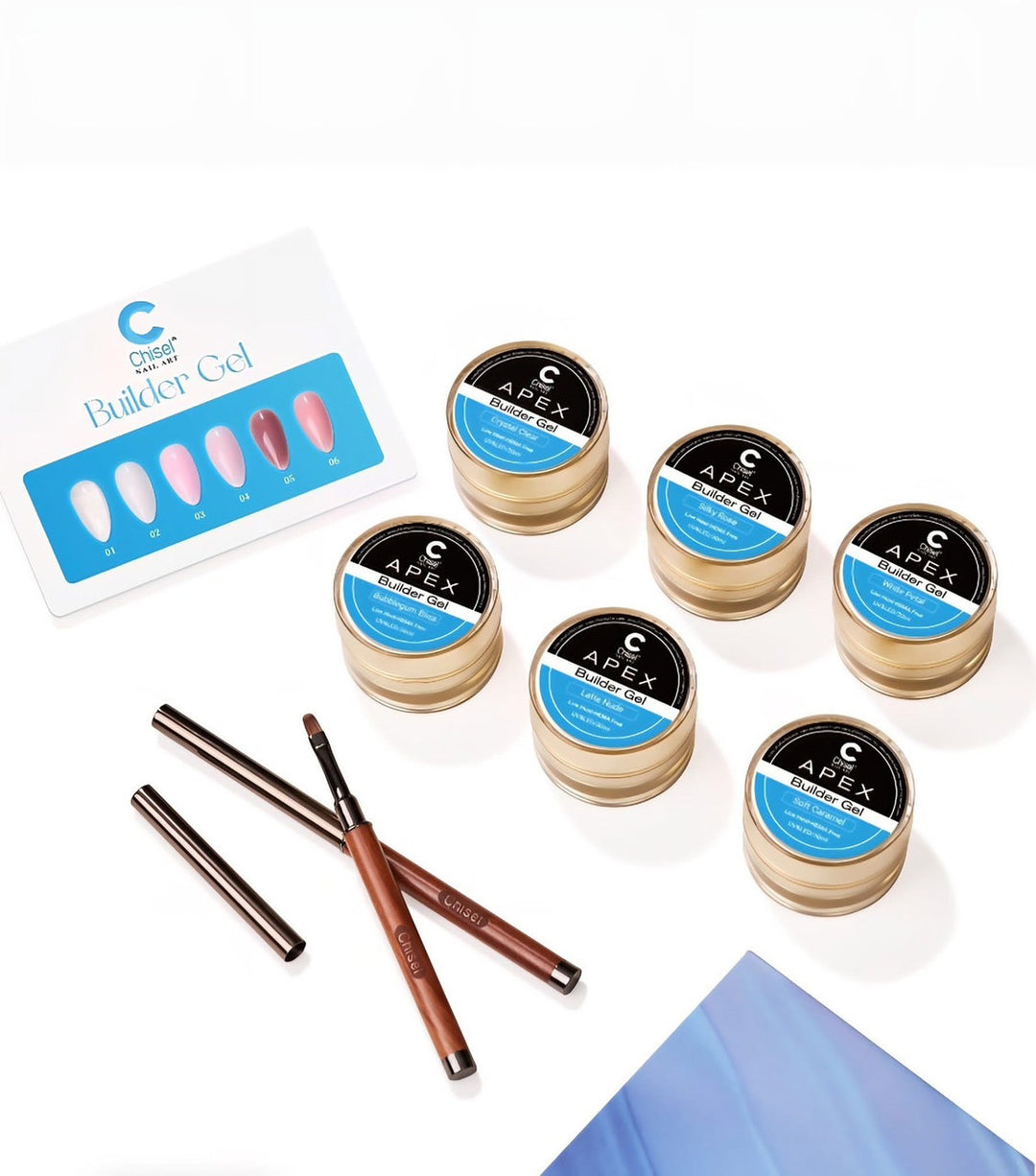 Chisel Builder Gel 6 Colors 30ml Kit + Free Color Chart