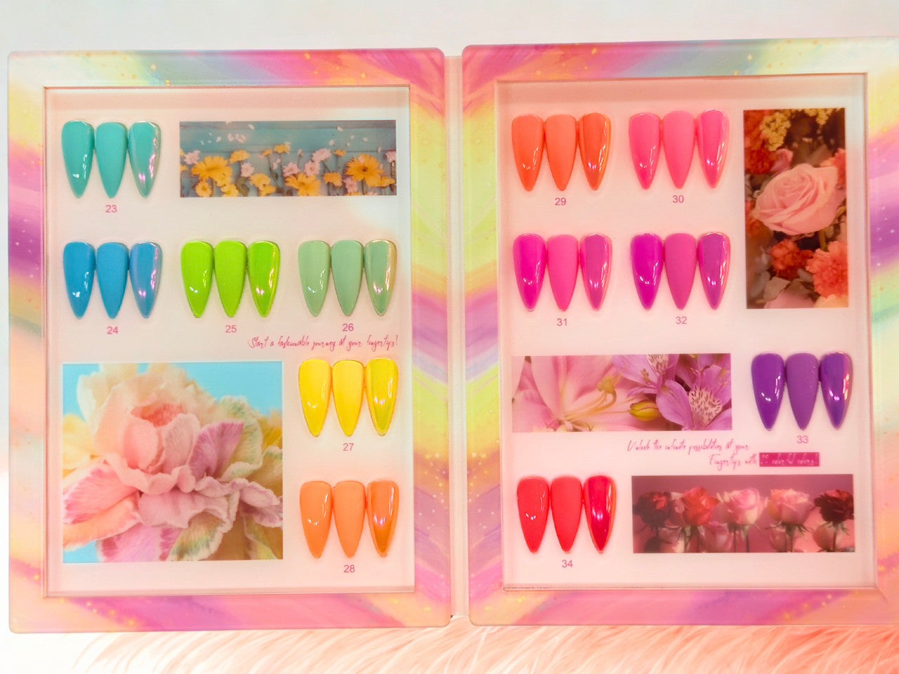 Chisel Glassy Dip Powder + Gel Color Electric Neon 12 Colors + Free 1 Chrome Powder