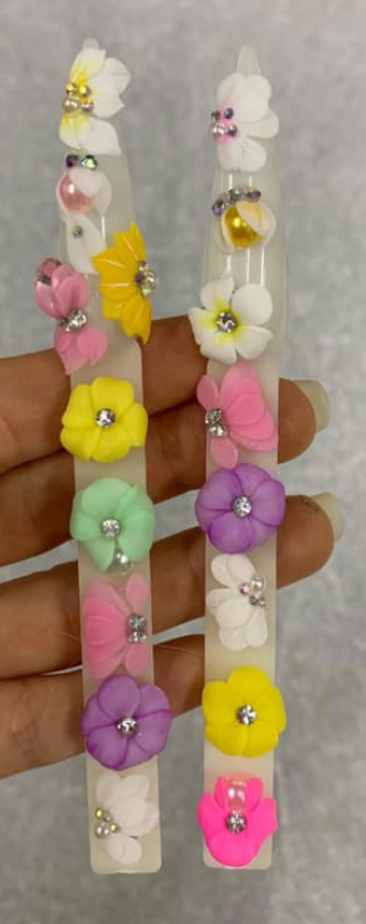 3D Pre Made Acrylic Flower (6 Random Colors - 2 for ea)