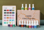 HANG Crackle Gel Collection – 27 Colors | 24 Gel Polish + 3 Base Colors + Display