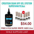 Cre8tion Soak Off Gel Super White Refill 8oz Free 6 Super White 0.5oz
