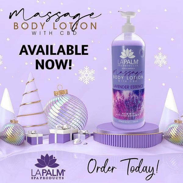 La Palm Massage Body Lotion w/CBD 36oz - Lavender