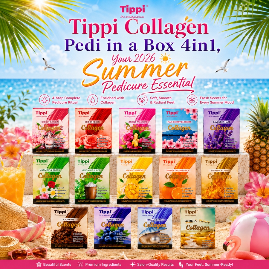 Tippi Collagen Pedi in a Box 4 in 1 Pedicure Tutorial