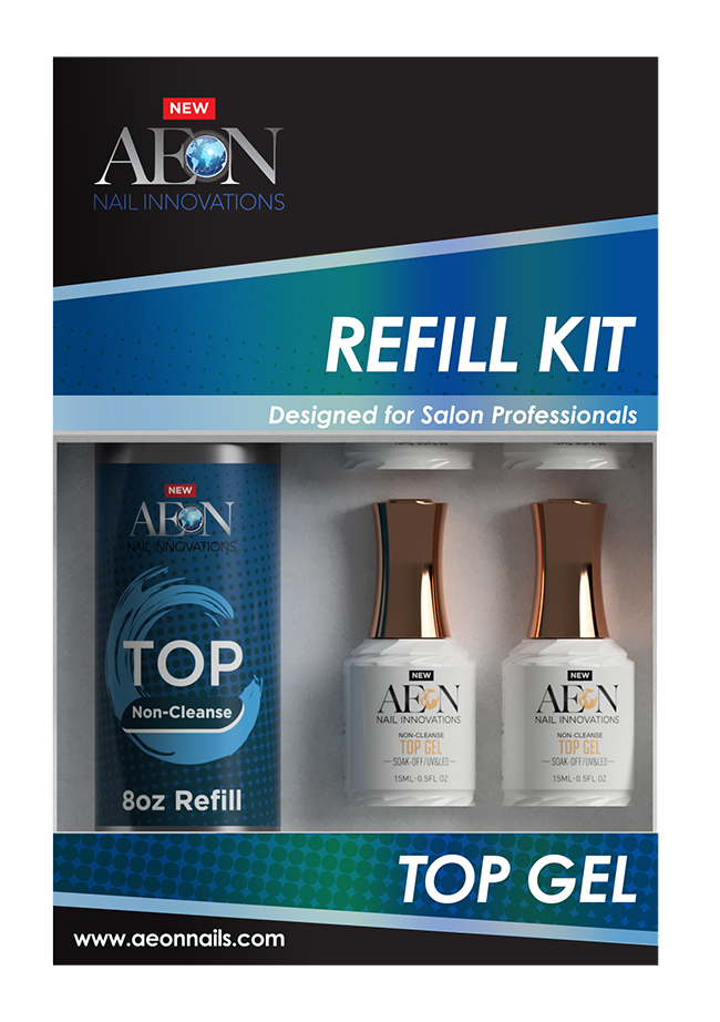 Aeon Top Gel Refill 8oz + 4 Free Top Gel 0.5oz