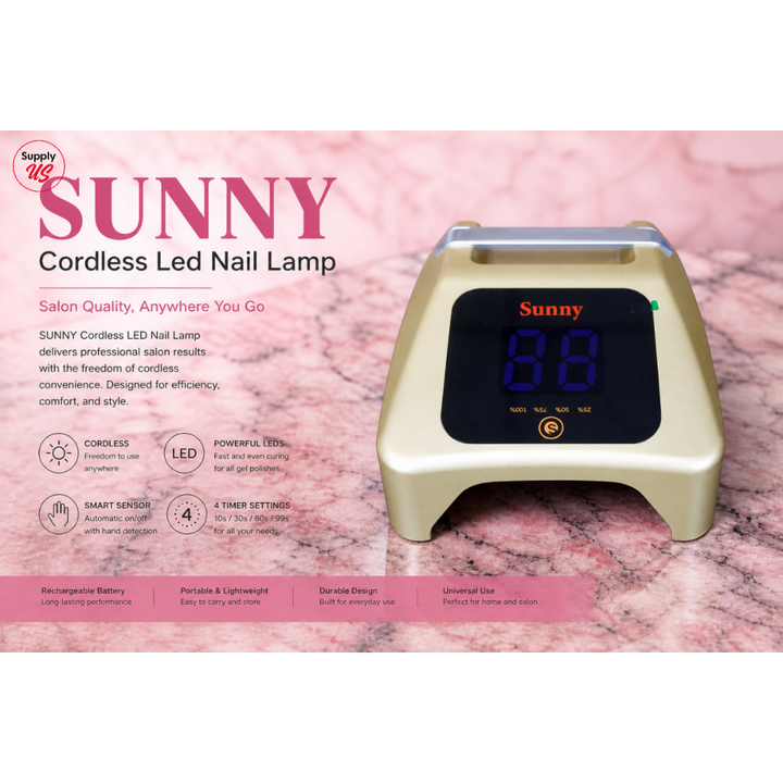 Sunny Cordless Chargeable Led Nail Lamp (Gold)