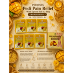 Phoenix Pedi Pain Relief With Epsom Salt 12 Step - 5pcs (Random Mix Scents) - NEW VERSION - Free Massage Candle + Pedi Kit & Liner