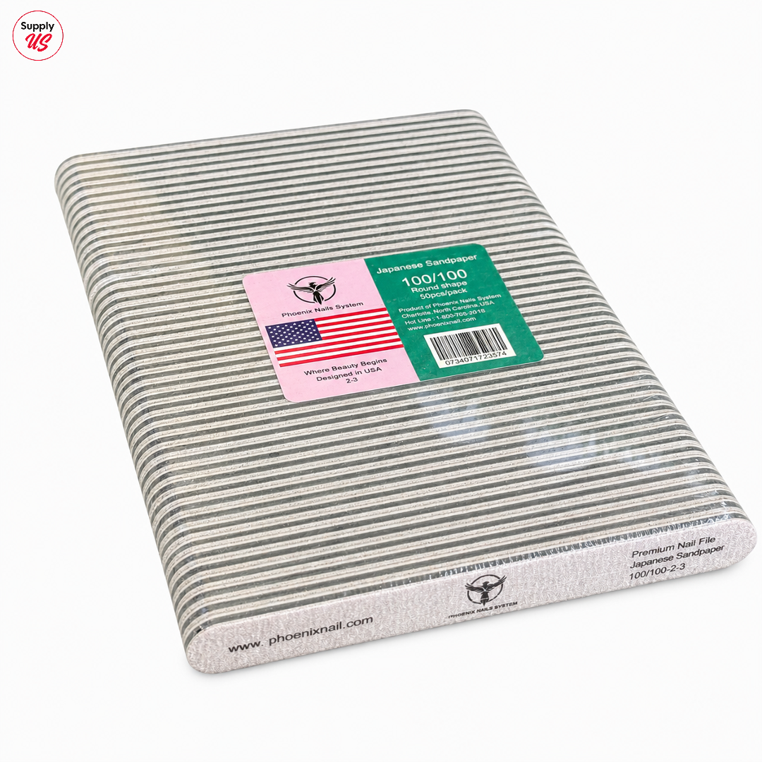PHOENIX PREMIUM NAIL FILE - ZEBRE ROUND FILE 100/100 USA 5pcs