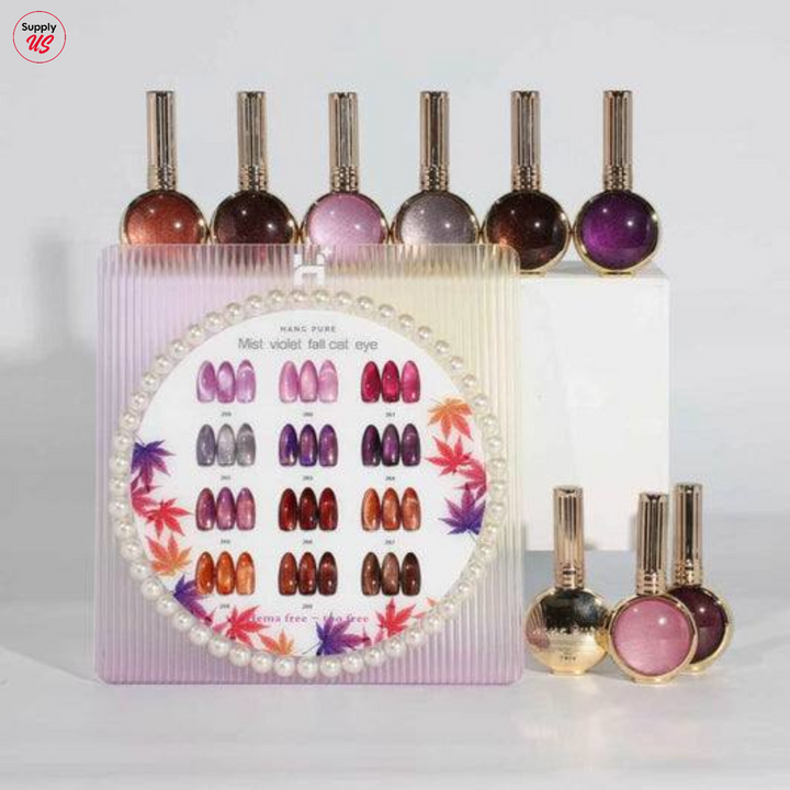 Hang Cateye Mist Violet Fall Collection 12 Colors (259 - 270) - Free 1 Set Water Drop + 2 Magnet (Ring+French)