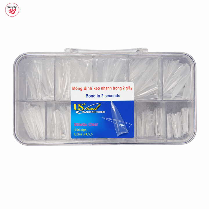 USN - STILETTO CLEAR NAIL TIP 540/BOX