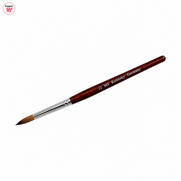 MS Kolinsky Germany Acetone Proof Red Wood Acrylic Brush No.12