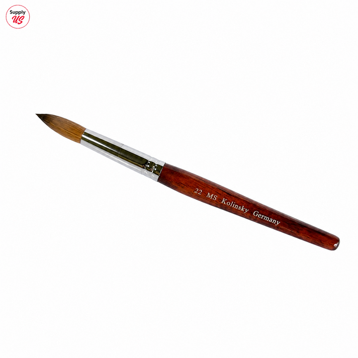 MS Kolinsky Germany Acetone Proof Red Wood Acrylic Brush No.22