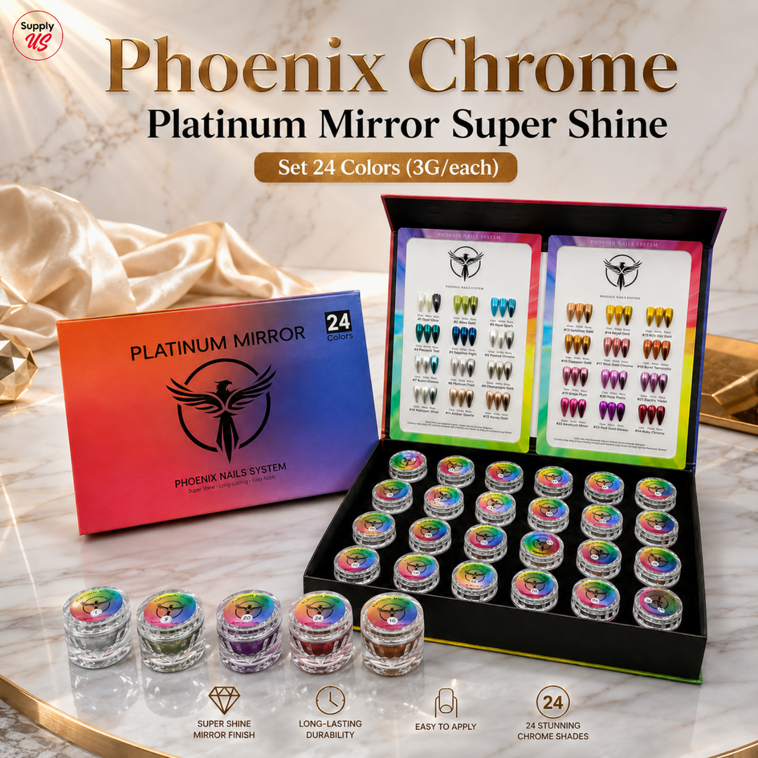 Phoenix Chrome Platinum Mirror Super Shine - Set 24 Colors (3G/each)