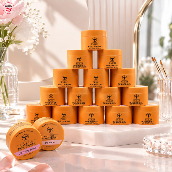 Phoenix 2-in-1 Dual Form Builder Gel – 24-Color Collection + FREE Phoenix Flexi Top, Base &amp; Bonder