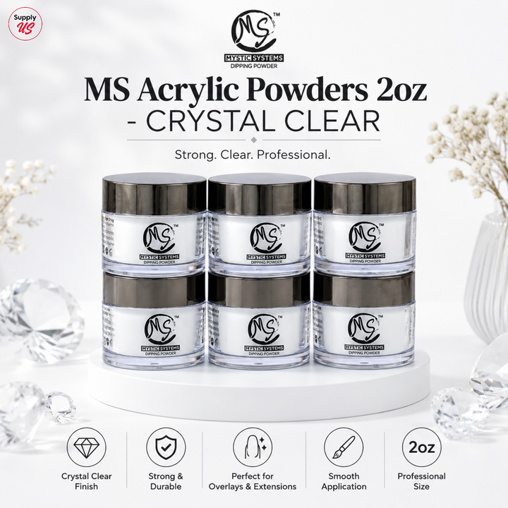 MS Acrylic Powders 2oz - CRYSTAL CLEAR