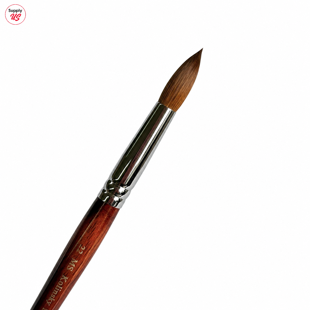 MS Kolinsky Germany Acetone Proof Red Wood Acrylic Brush No.22