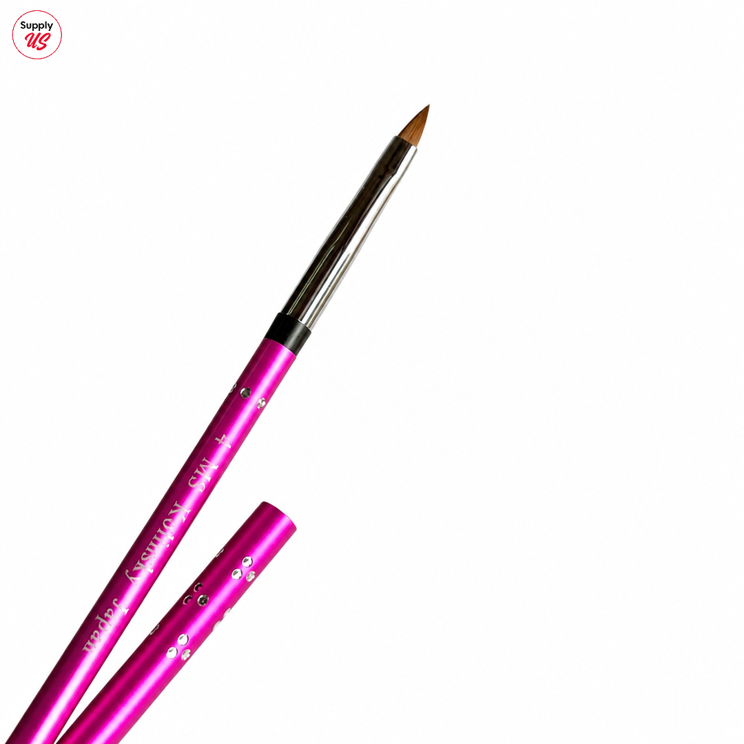 MS Kolinsky Japan Pink Aluminium 3D Brush No.4