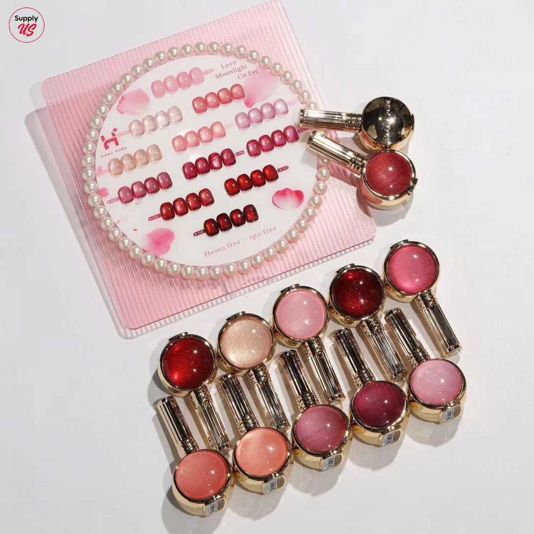Hang Cateye Love Moonlight Collection 18ml - 12 Colors (247 - 258) - Free 1 Set Water Drop + 2 Magnet (Ring+French)