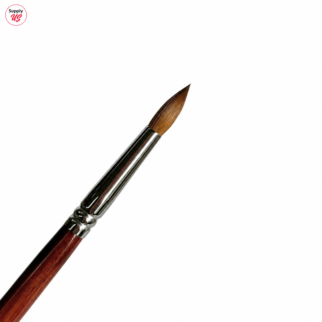 MS Kolinsky Germany Acetone Proof Red Wood Acrylic Brush No.8