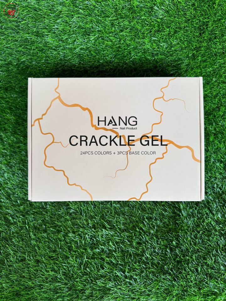 HANG Crackle Gel Collection – 27 Colors | 24 Gel Polish + 3 Base Colors + Display