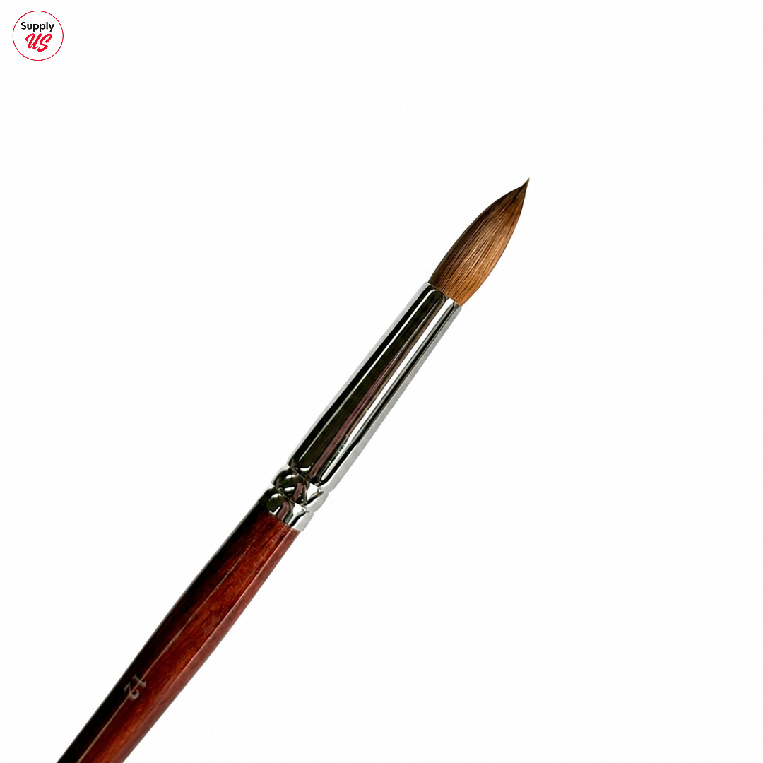 MS Kolinsky Germany Acetone Proof Red Wood Acrylic Brush No.12