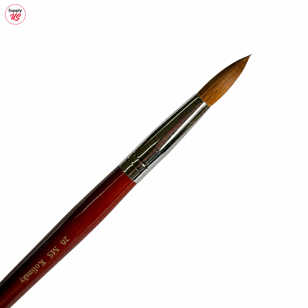 MS Kolinsky Germany Acetone Proof Red Wood Acrylic Brush No.20