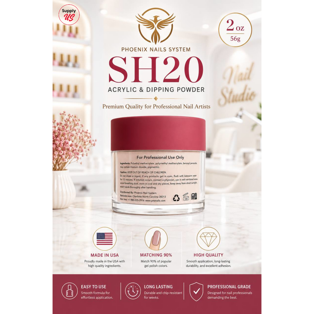 Phoenix SHEER Dip &amp; Acrylic Powder Collection 24 Colors - Free 1 Color Book + Vali - FREE Acrylic Brush PHOENIX  - LIMITED TIME ONLY
