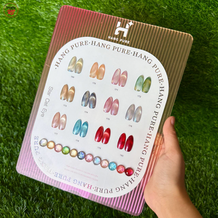 COMBO 200 HANG Fragrance Cuticle Oil Made in USA + Free 1 Set Cat Eye 12 Colors (Options) + Free Paper Rack