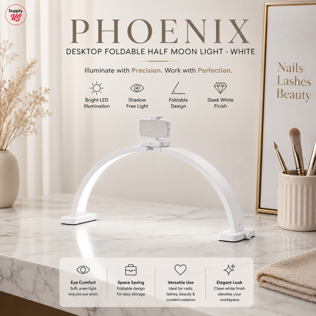 Phoenix Desktop Foldable Half Moon Light - Gold/White/Black