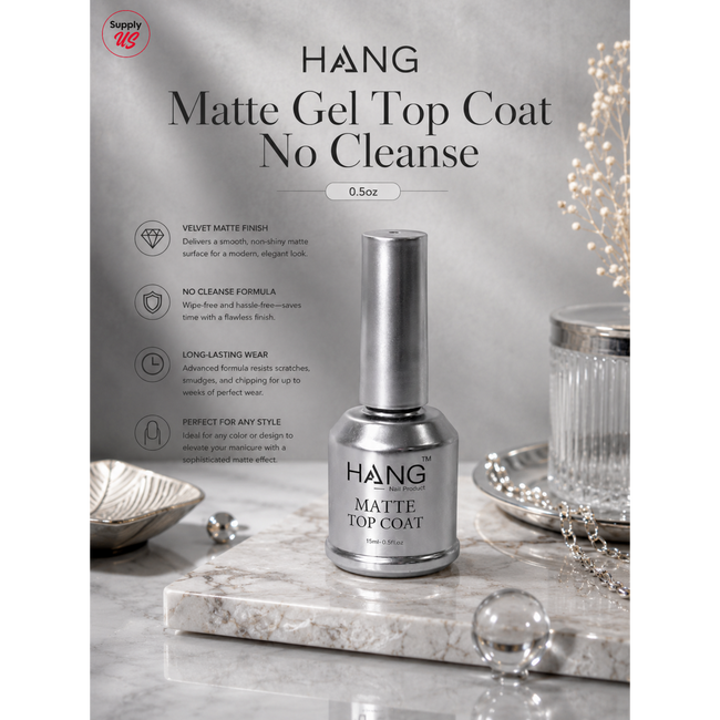 HANG Matte Gel Top Coat No Cleanse 0.5oz - Buy 5 Free 1 Hover Image