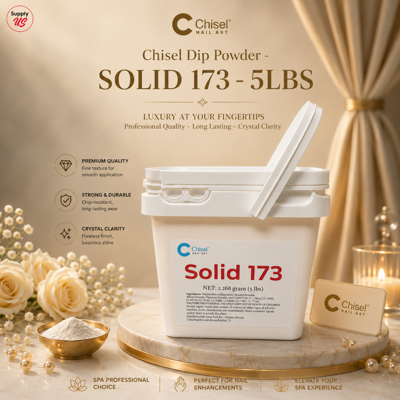 Chisel Solid Dip Powder - SOLID 173 - 5LBS