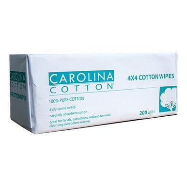 Carolina Cotton 4x4 Cotton Wipes 200 Wipes