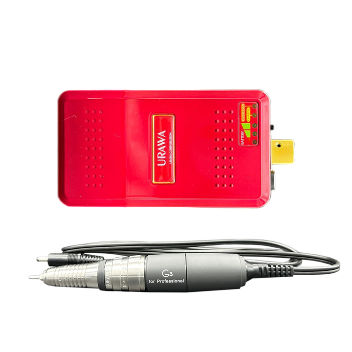 URAWA - PROFESSIONAL PORTABLE NAIL DRILL G3 SERIES - Red + Free 1 Motor Cord