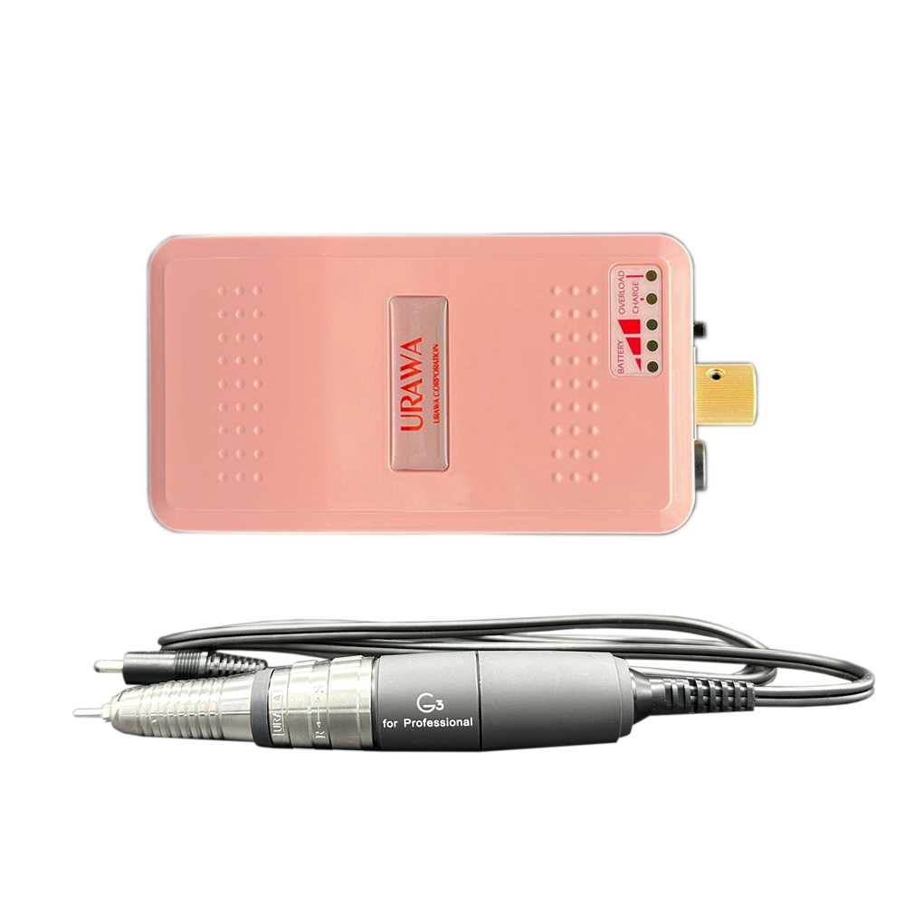 URAWA - PROFESSIONAL PORTABLE NAIL DRILL G3 SERIES - PINK + Free 1 Motor Cord
