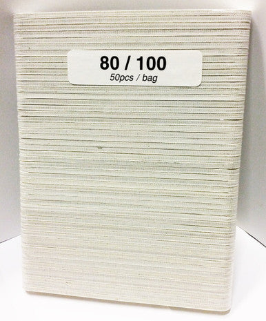 White Round File 80/100 50pcs