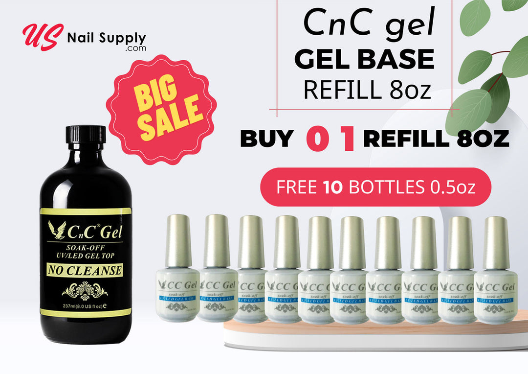 CNC SOAK-OFF GEL BASE 8OZ + FREE 10 GEL BASE 0.5OZ