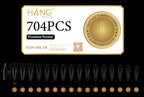 HANG Gel -X Tips Premium Version - Almond X-Long 704pcs / 12 Sizes