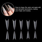 Stiletto Nail Tips Clear 10 Sizes ( Bag of 500pcs )