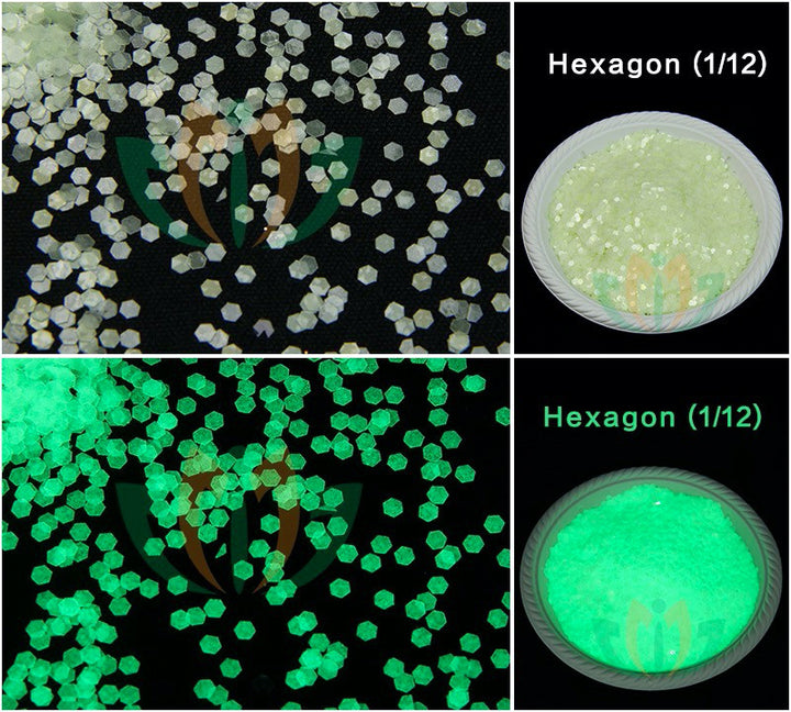 Glow In The Dark Glitter 2G - Hexagon (1/12)