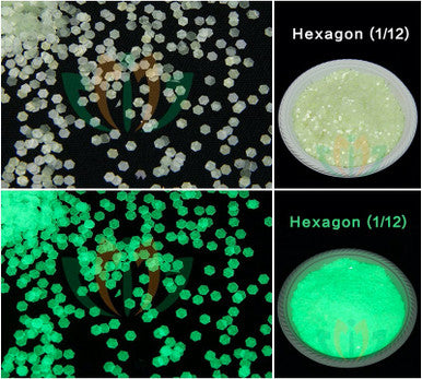 Glow In The Dark Glitter 2G - Hexagon (1/12)