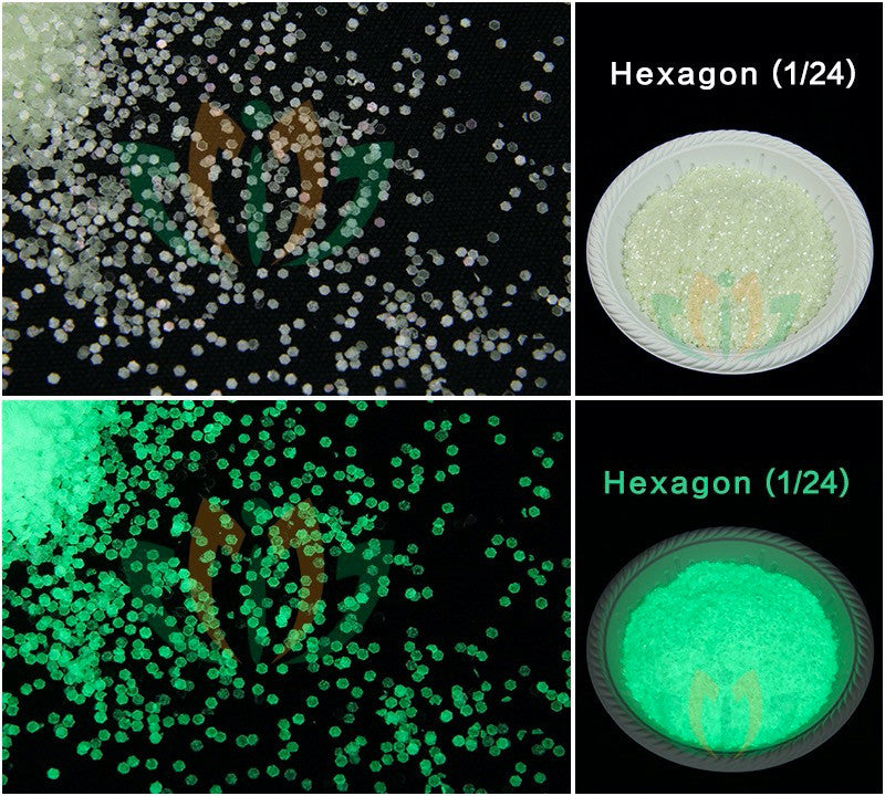 Glow In The Dark Glitter 2G - Hexagon (1/24)