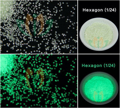 Glow In The Dark Glitter 2G - Hexagon (1/24)