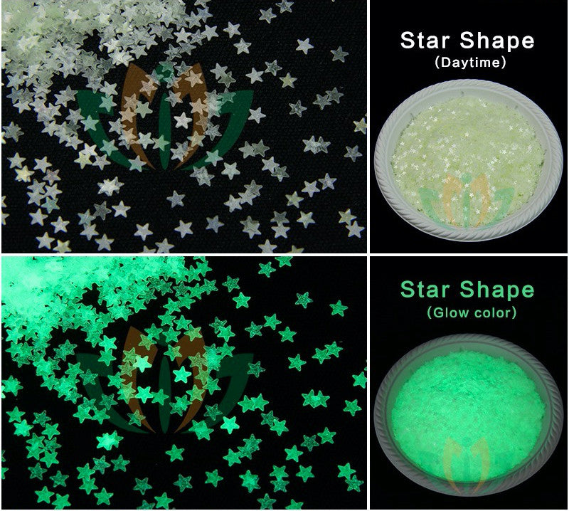Glow In The Dark Glitter 2G - Star Shape