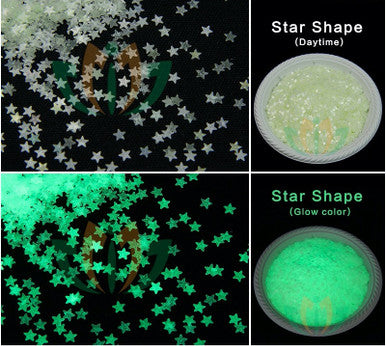 Glow In The Dark Glitter 2G - Star Shape