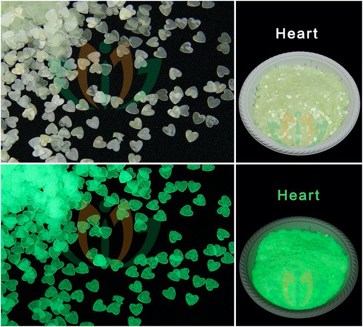 Glow In The Dark Glitter 2G - Heart