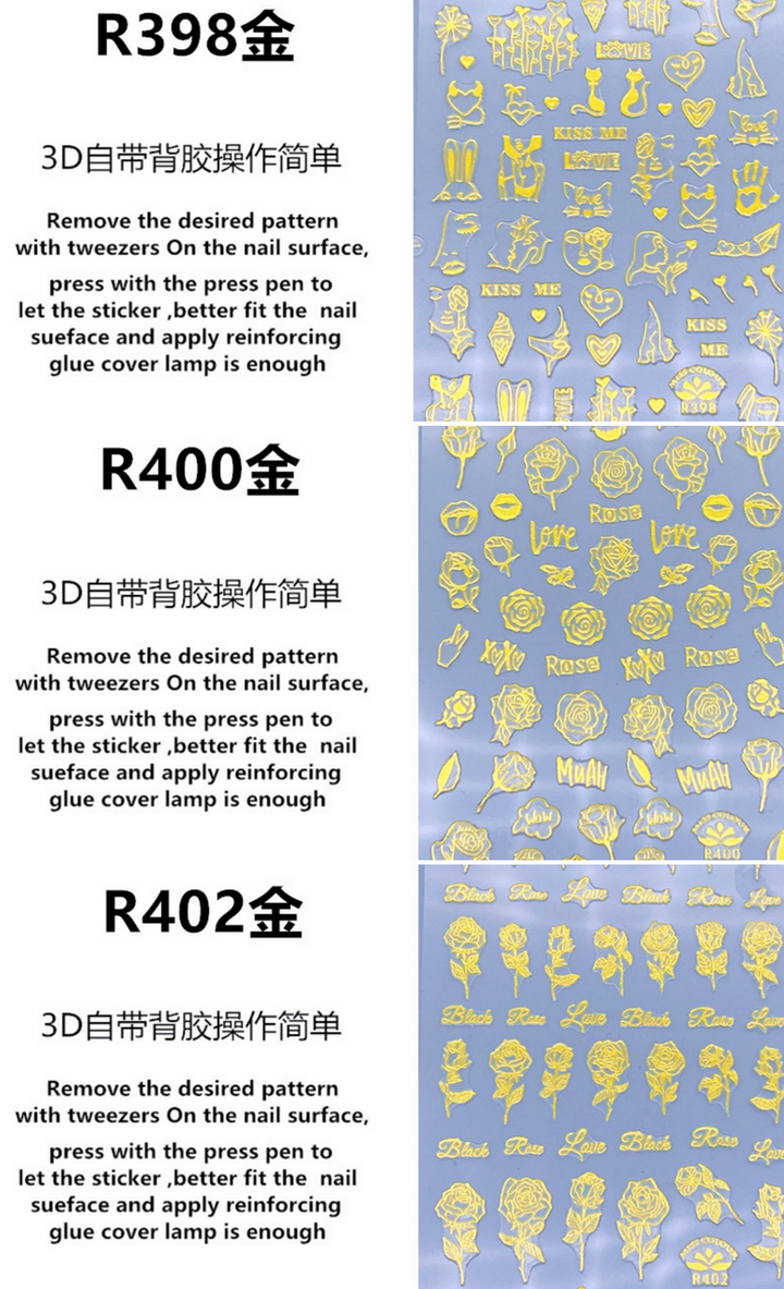 Nail Sticker Love - Gold Color