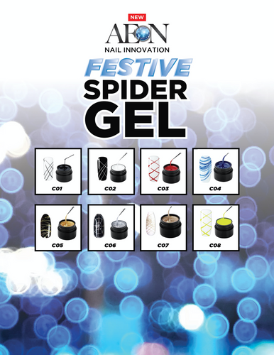 Aeon Spider Gel Festive Collection ( Set of 8 ) + Free 3 Design Brushes