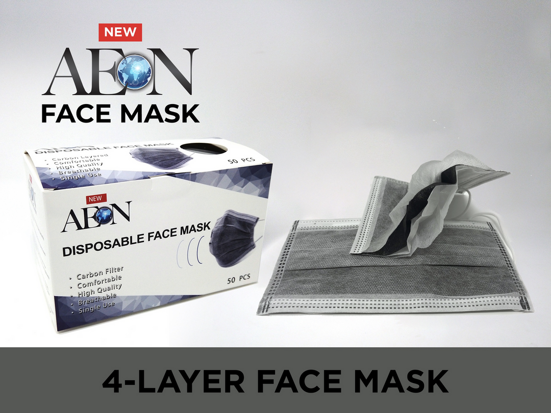 Aeon Disposable Face Mask 4 Layers - Grey ( Box of 50 pcs )
