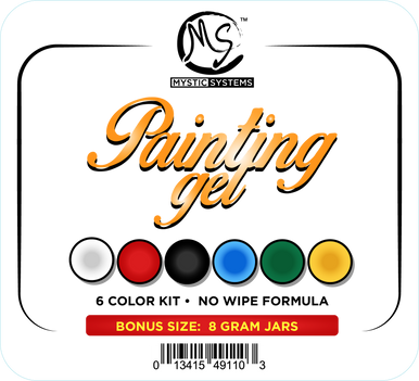 MS Painting Gel Kit - 6 Colors x 8g - Free 3pcs 3D Design Brushes